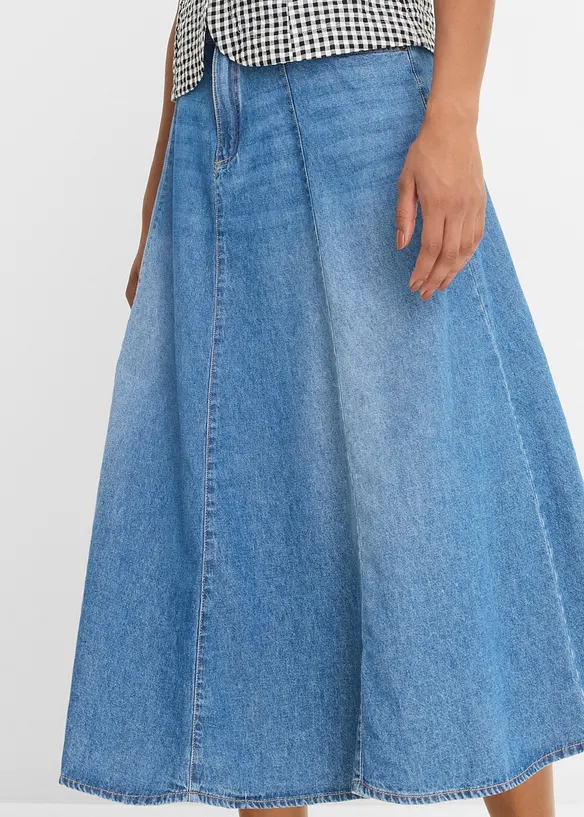 Gonna di jeans leggera con vita regolabile, bonprix