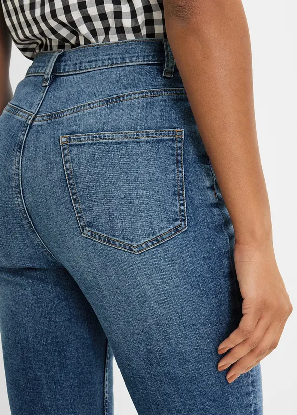Jeans cropped slim fit, vita alta, bonprix