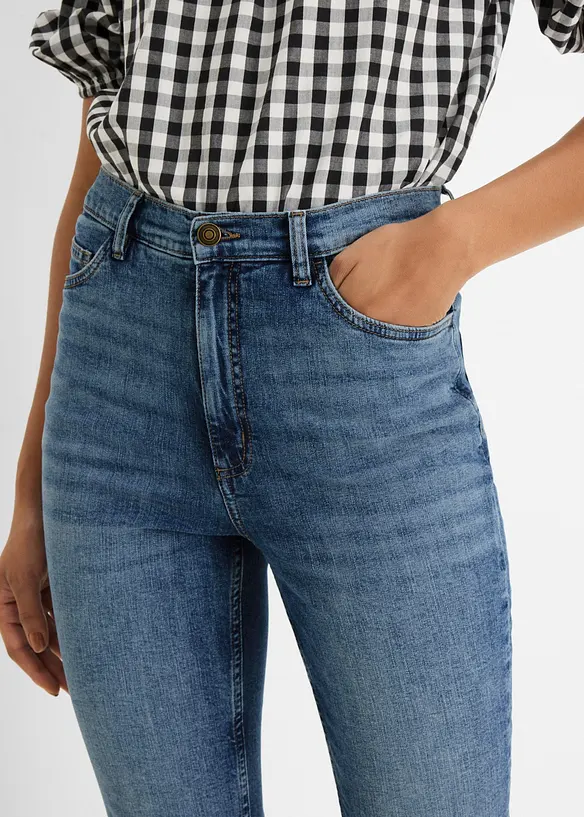 Jeans cropped slim fit, vita alta, bonprix
