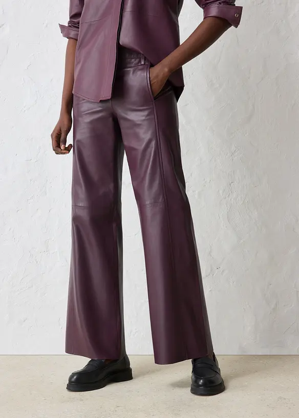 Pantaloni larghi in nappa d'agnello, bonprix