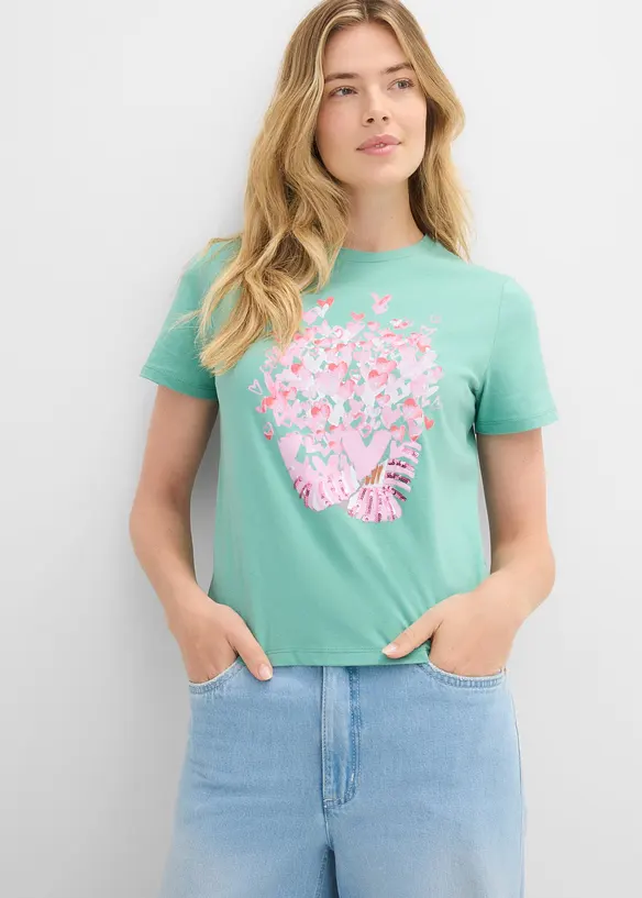 T-shirt in puro cotone, bonprix
