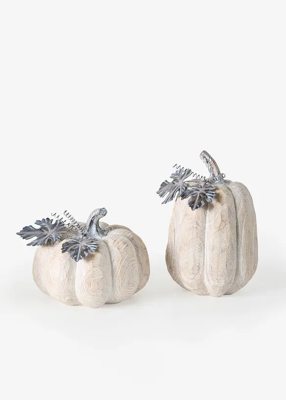 Soprammobile a forma di zucca effetto legno (set 2 pezzi), bonprix