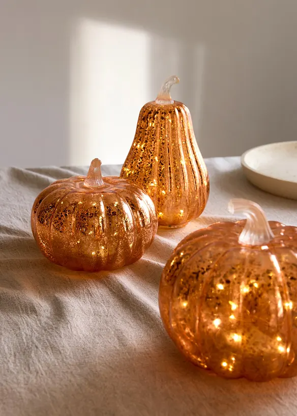 Zucche decorative con LED (set 3 pezzi), bonprix