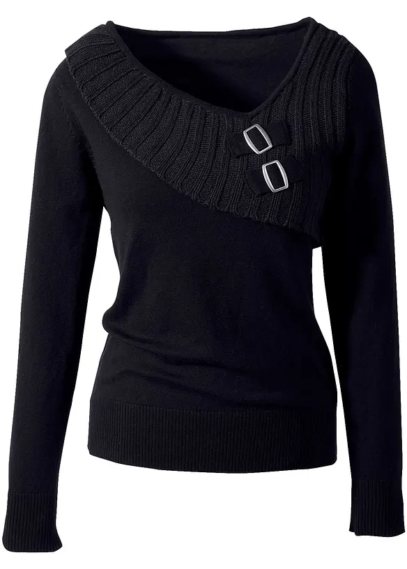 Maglione in filato fine di misto cotone, bonprix