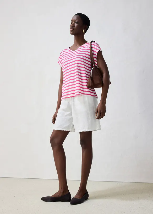 Maglia in puro lino con maniche a pipistrello, bonprix
