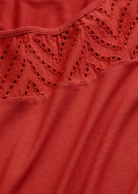 Maglia in morbida viscosa con pizzo, bonprix