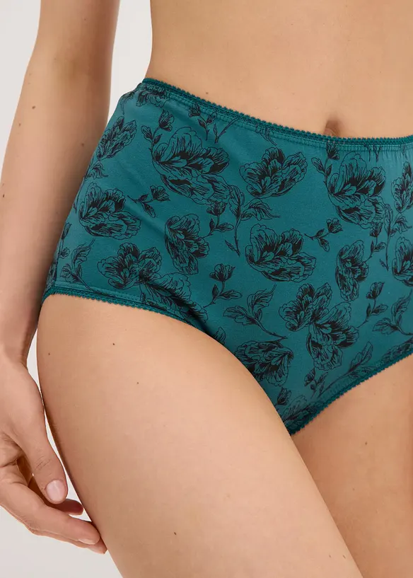 Slip a vita alta con cotone biologico (pacco da 4), bonprix
