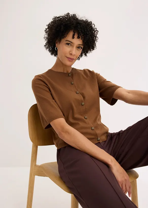 Cardigan in filato fine misto viscosa, bonprix