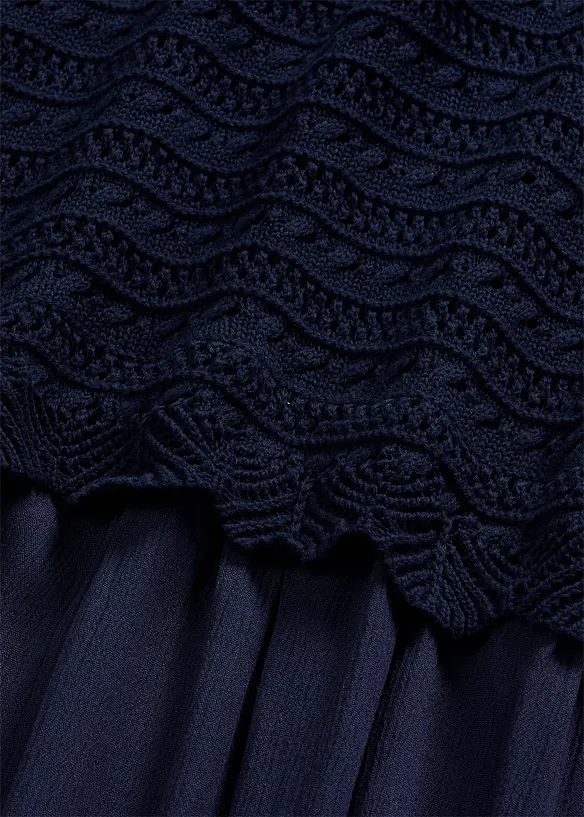 Abito con corpino in maglia traforata integrato, bonprix