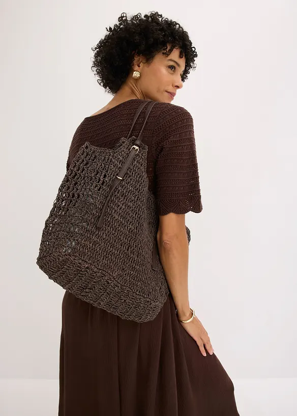 Abito con corpino in maglia traforata integrato, bonprix
