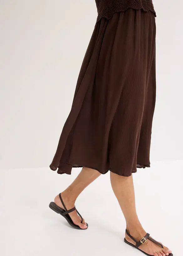 Abito con corpino in maglia traforata integrato, bonprix