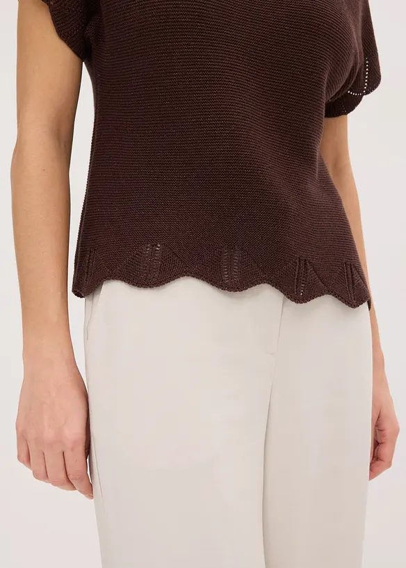 Maglione a maniche corte con filato glitterato, bonprix