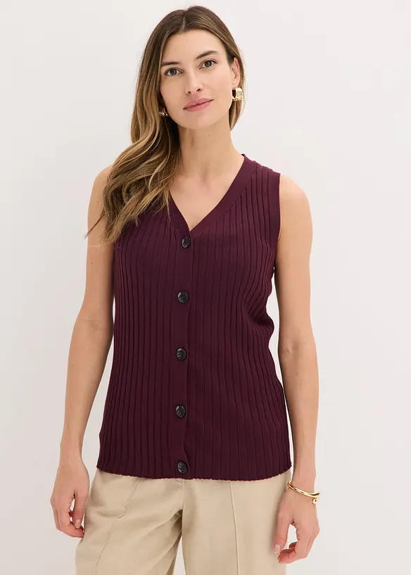 Gilet in maglia a coste, bonprix