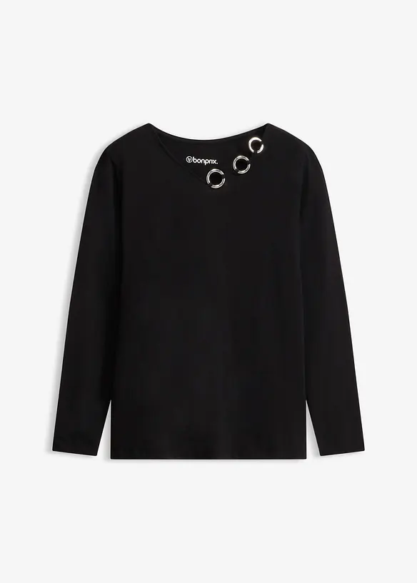 Maglia a maniche lunghe con occhielli, bonprix