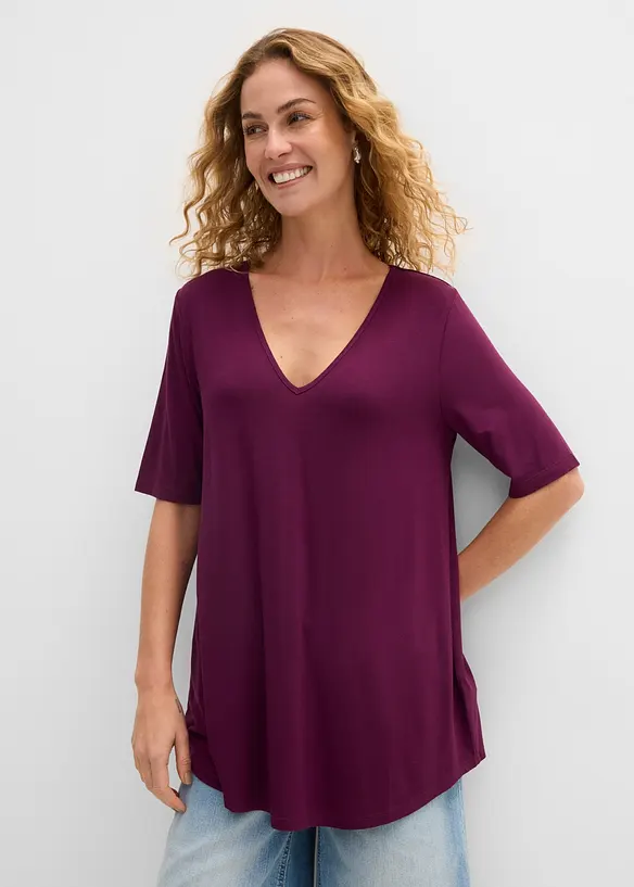 Maglia lunga in viscosa morbida, bonprix