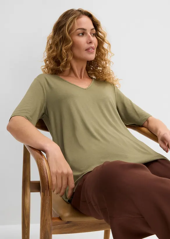 Maglia lunga in viscosa morbida, bonprix