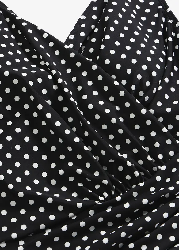 Costume intero con dettaglio incrociato ed effetto modellante medio, bonprix