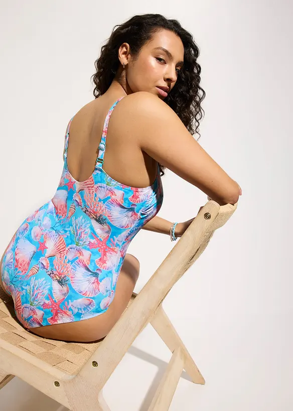 Costume intero leggermente modellante con spalline regolabili, bonprix