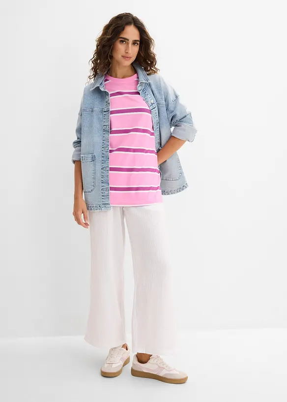 T-shirt boxy in misto cotone e viscosa, bonprix