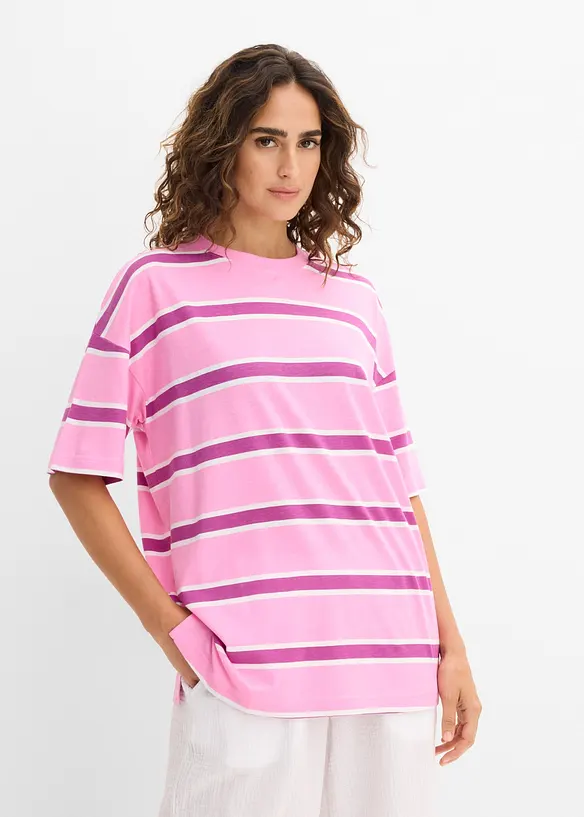 T-shirt boxy in misto cotone e viscosa, bonprix