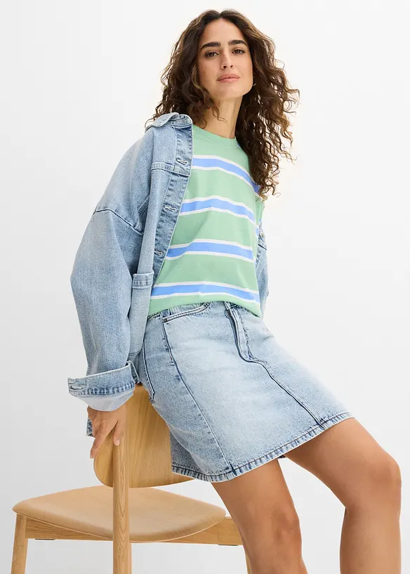 T-shirt boxy in misto cotone e viscosa, bonprix