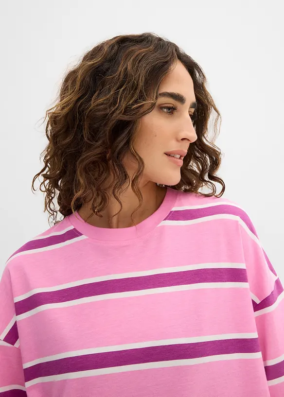 T-shirt boxy in misto cotone e viscosa, bonprix