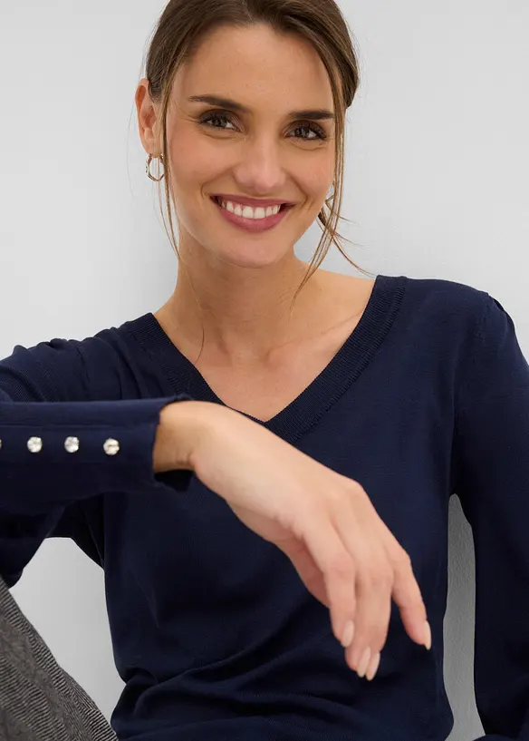 Maglione in filato fine misto viscosa, bonprix