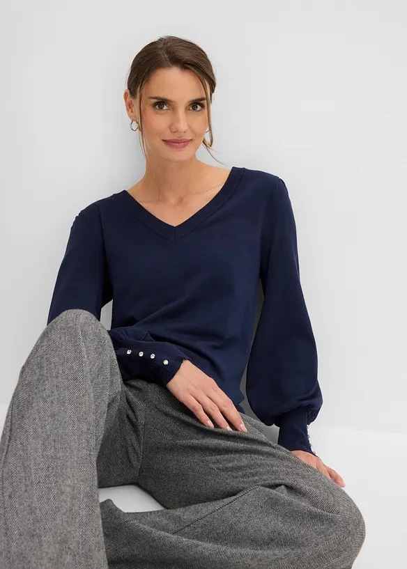 Maglione in filato fine misto viscosa, bonprix