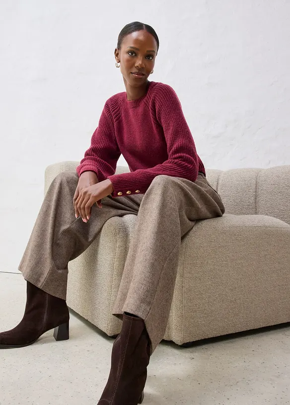 Maglione in misto lana morbido, bonprix