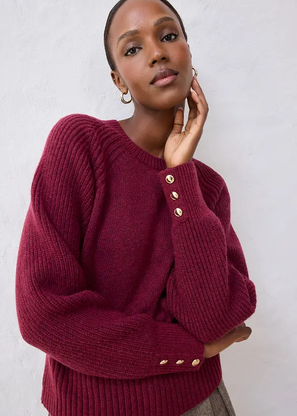 Maglione in misto lana morbido, bonprix