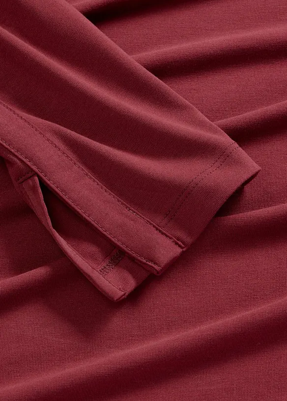 Maglia a maniche lunghe con inserto in satin, bonprix