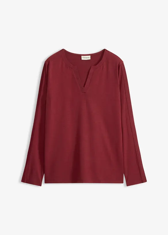 Maglia a maniche lunghe con inserto in satin, bonprix