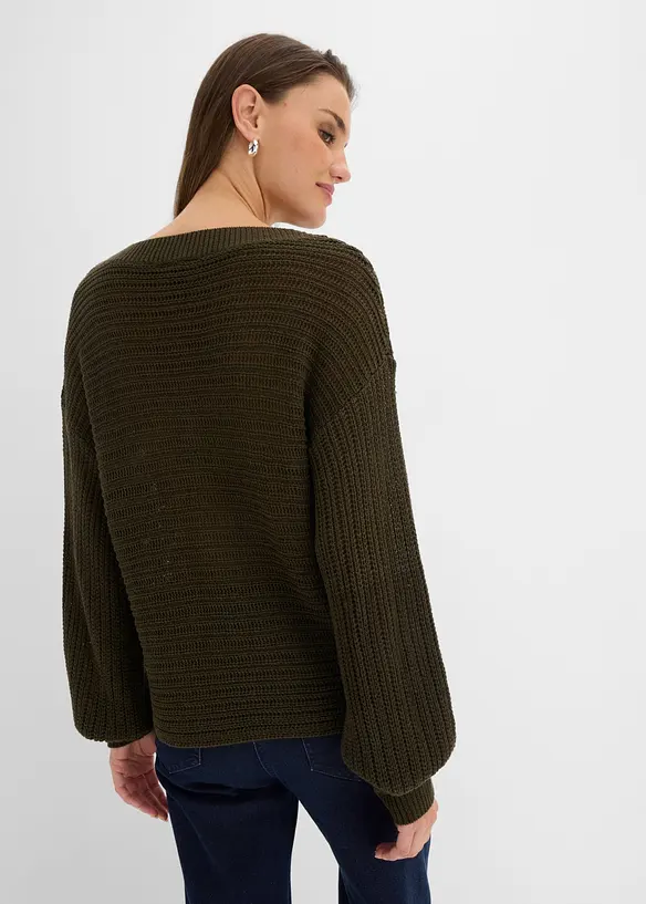 Maglione traforato oversize, bonprix