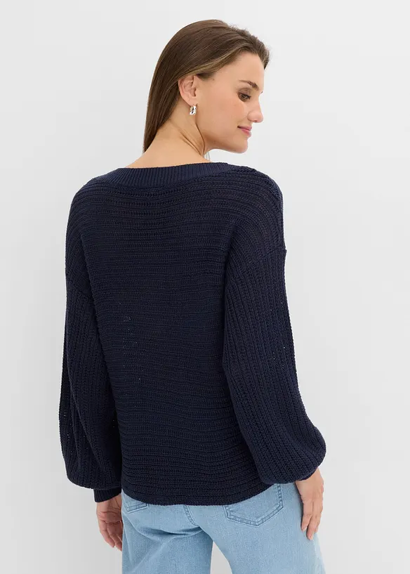 Maglione traforato oversize, bonprix