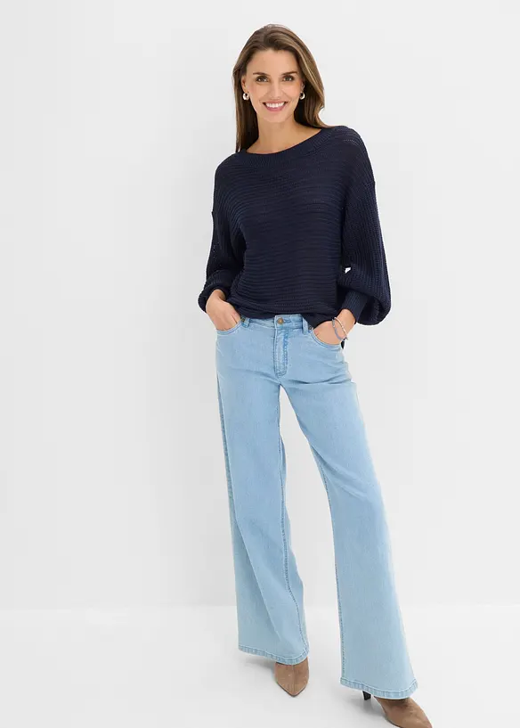 Maglione traforato oversize, bonprix