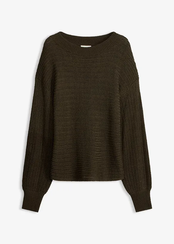 Maglione traforato oversize, bonprix