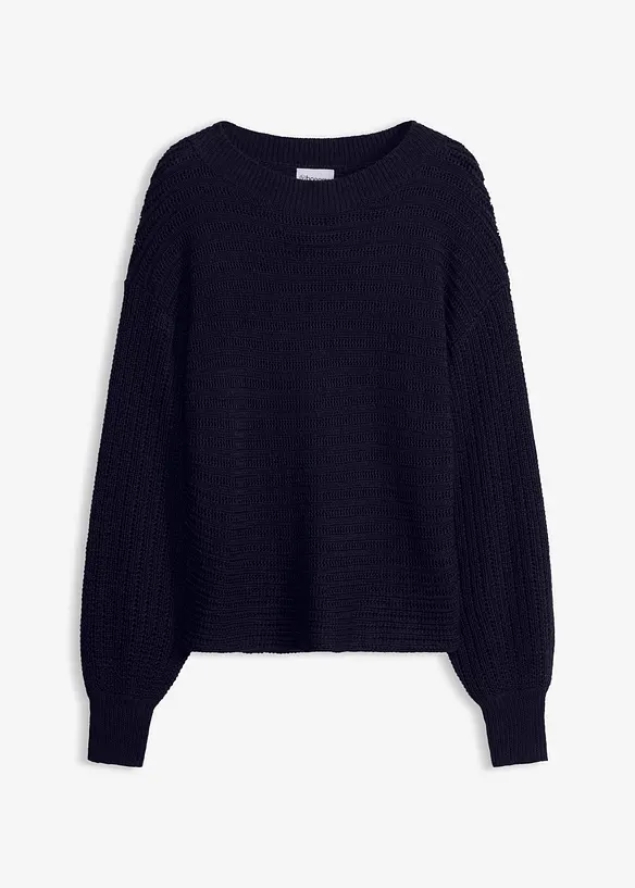 Maglione traforato oversize, bonprix