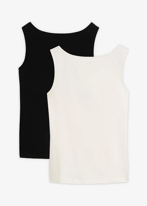 Canotta con scollo a barchetta (pacco da 2), bonprix