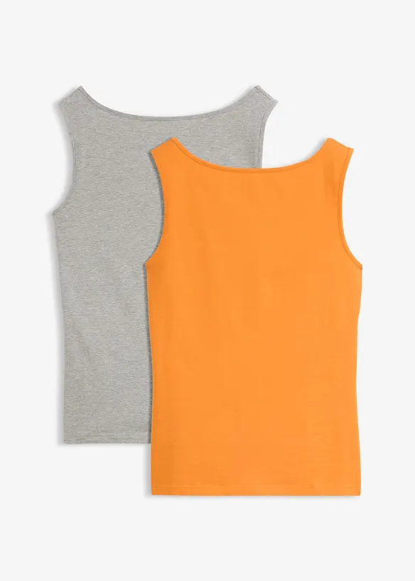 Canotta con scollo a barchetta (pacco da 2), bonprix