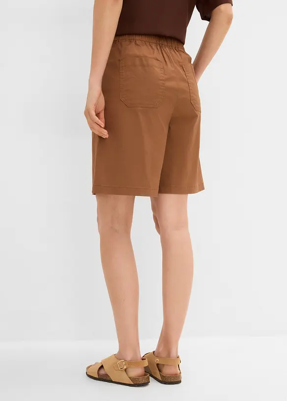 Bermuda con vita elastica in misto cotone, bonprix