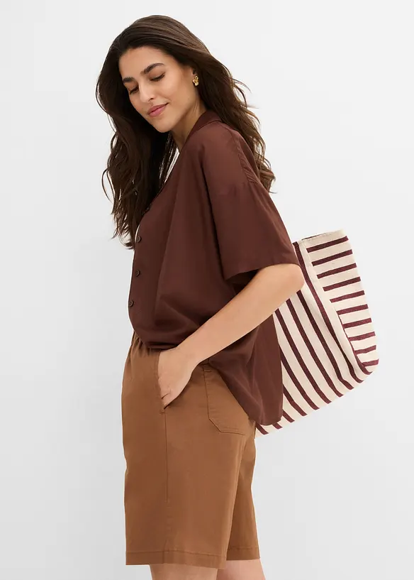 Bermuda con vita elastica in misto cotone, bonprix