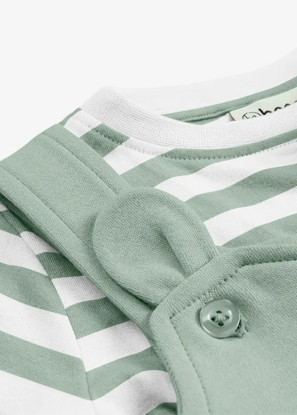 T-shirt + salopette corta in puro cotone biologico (set 2 pezzi), bonprix