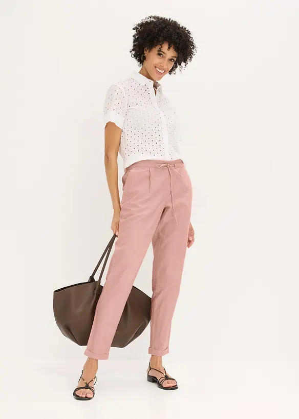Pantaloni in misto lino, bonprix