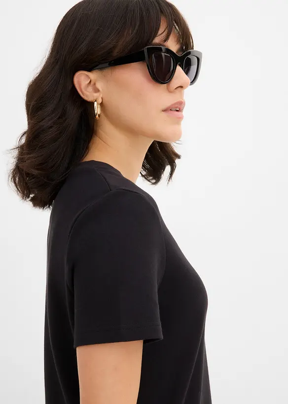 Abito in maglina con materiali misti, bonprix