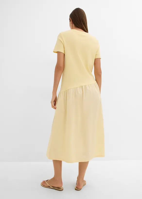 Abito in maglina con materiali misti, bonprix