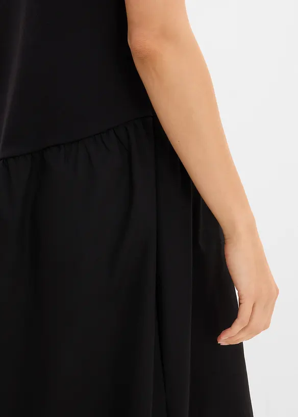 Abito in maglina con materiali misti, bonprix
