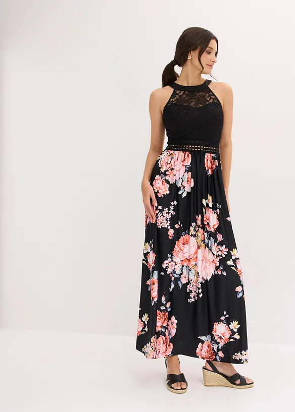 Abito lungo con pizzo, bonprix