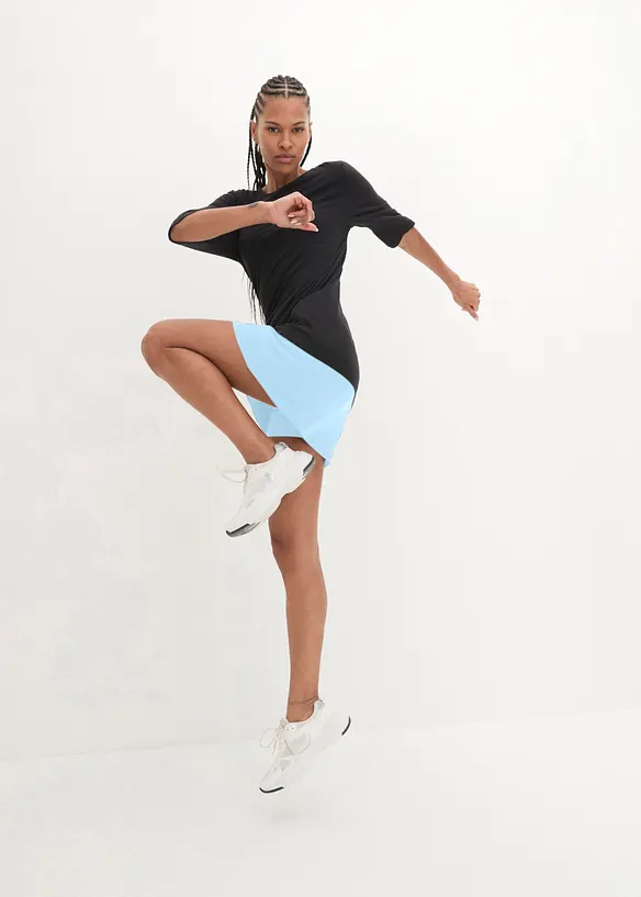 T-shirt lunga per sport con spacco, ad asciugatura rapida, bonprix