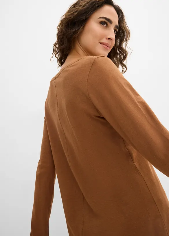 Maglia a maniche lunghe in jersey slub leggero, bonprix