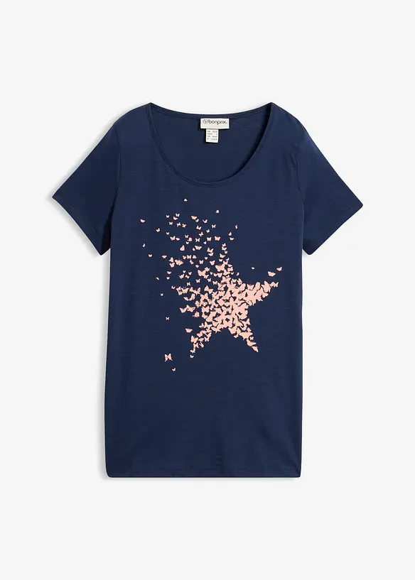 Maglia a maniche corte in filato fiammato, bonprix